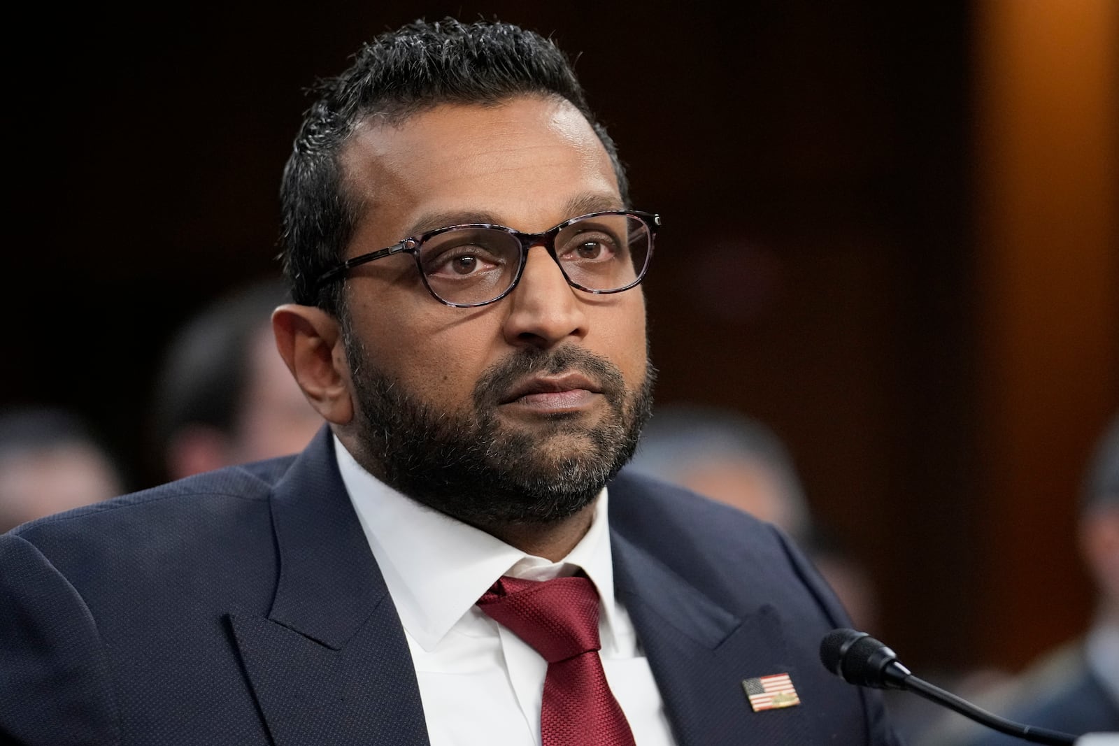 Kash Patel, President Donald Trump's choice to be director of the FBI, appears before the Senate Judiciary Committee for his confirmation hearing, at the Capitol in Washington, Thursday, Jan. 30, 2025. (AP Photo/J. Scott Applewhite)