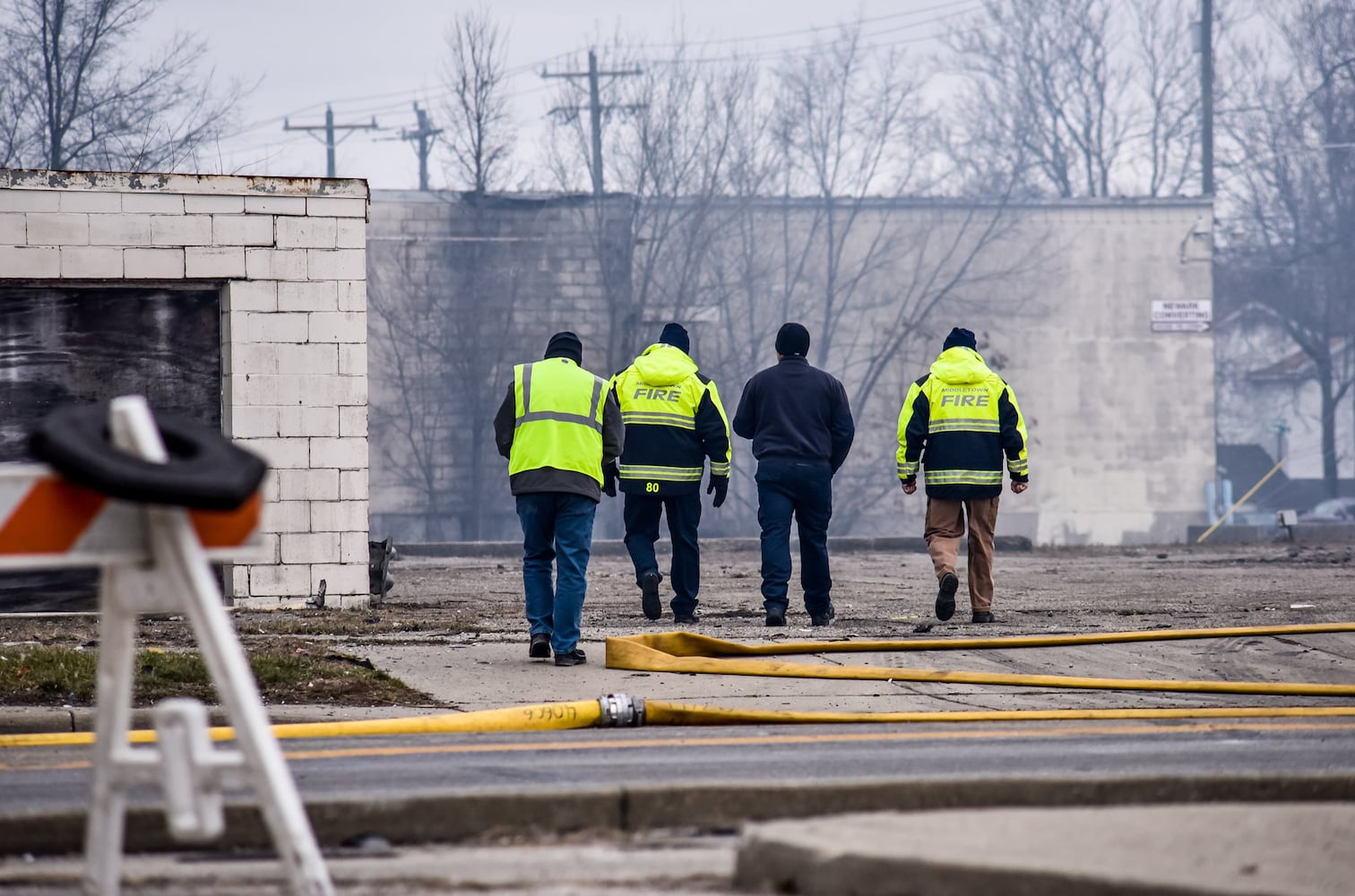 Aftermath of vacant warehouse fire in Middletown