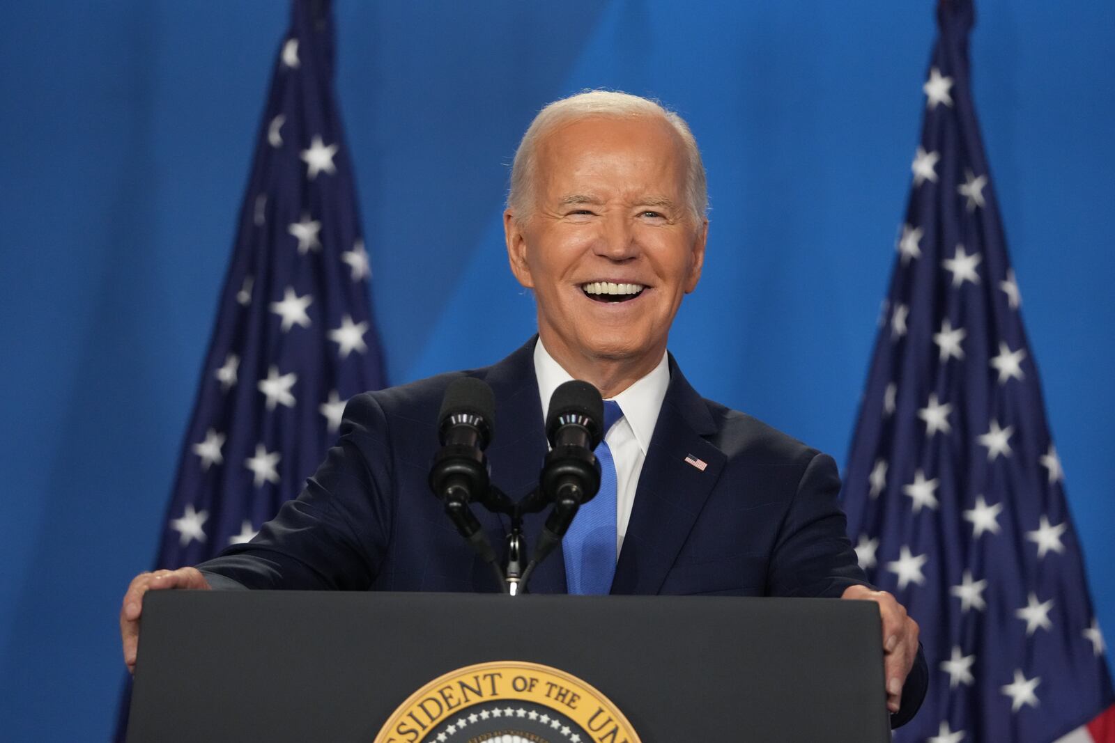 
                        FILE — President Joe Biden during a press conference at the NATO Summit in Washington on July 11, 2024. Biden has repeatedly tried to erase the concerns over his age and mental acuity. But as he and his closest family members and advisers went on the offensive, almost every step was undercut by Biden’s own fumbles. (Doug Mills/The New York Times)
                      