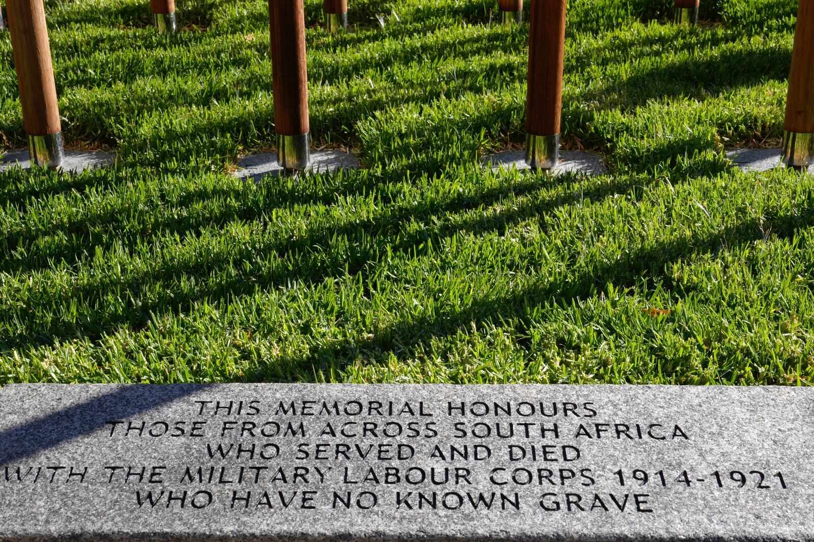 A memorials plaque dedicated to more than 1,700 Black South African servicemen who died in non-combatant roles in World War I and have no known grave, in Cape Town, South Africa, Wednesday, Jan. 22, 2025. (AP Photo/Nardus Engelbrecht)