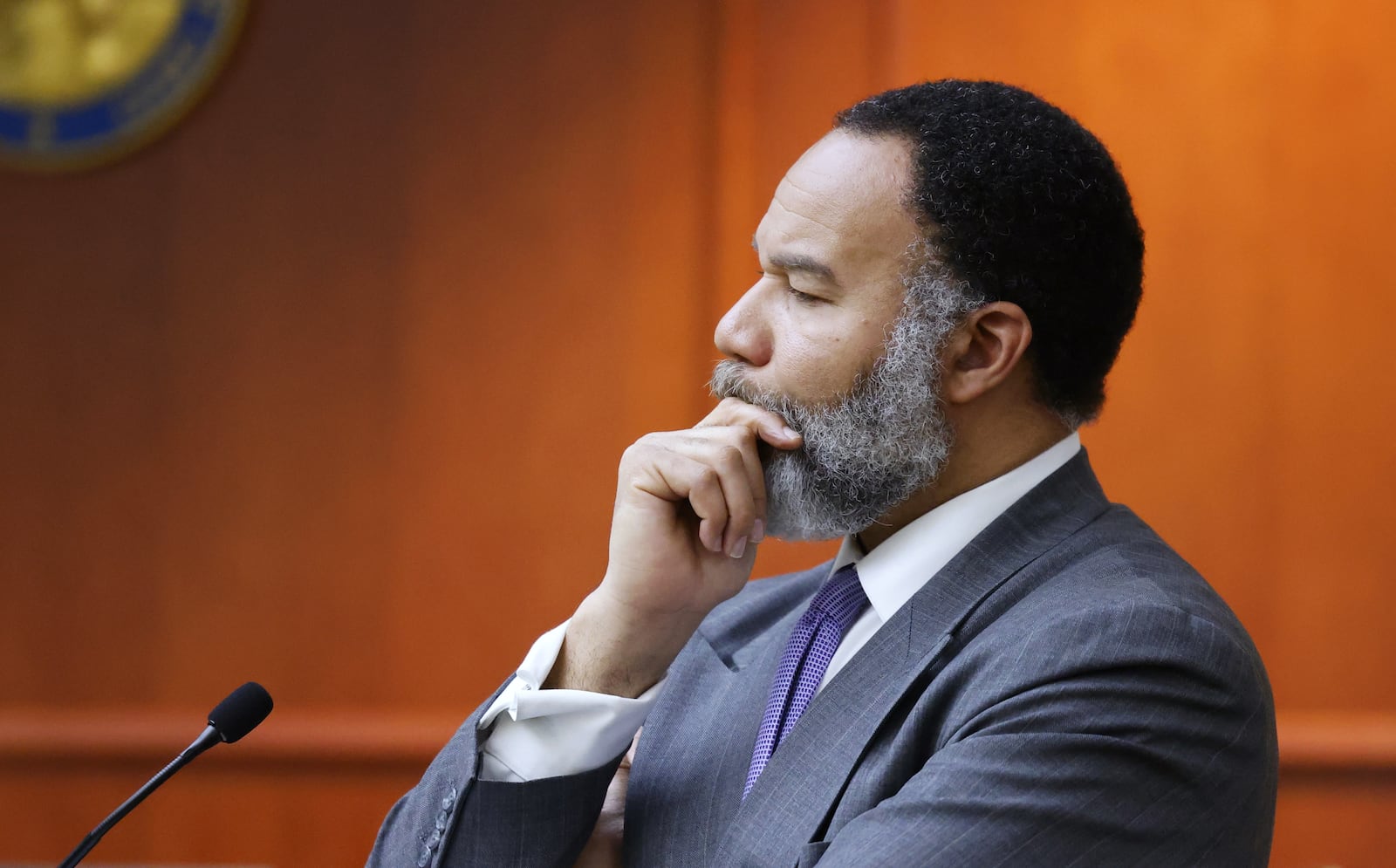 Defense Attorney Lawrence Hawkins III during the Robbi Robinson capital murder trial in Butler County Common Pleas Court on Tuesday, Feb. 18. NICK GRAHAM/STAFF