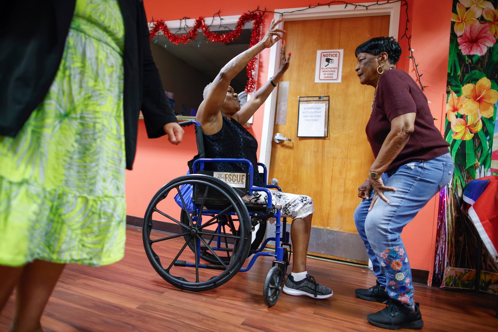 People attend a Zumba exercise class at Sunshine Adult Day Center in Bergenfield, N.J., Monday, Aug. 26, 2024. (AP Photo/Kena Betancur)