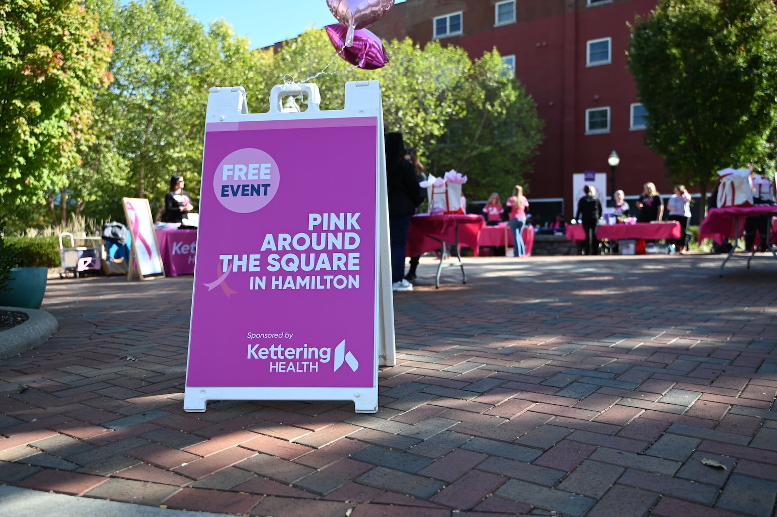 Kettering Health Hamilton hosted its annual Pink Around the Square, a women's health expo at Rotary Park on Friday, Oct. 18, 2024. The free event, which started in 2016, provides information about breast health and to celebrate and honor those affected by breast cancer. MICHAEL D. PITMAN/STAFF