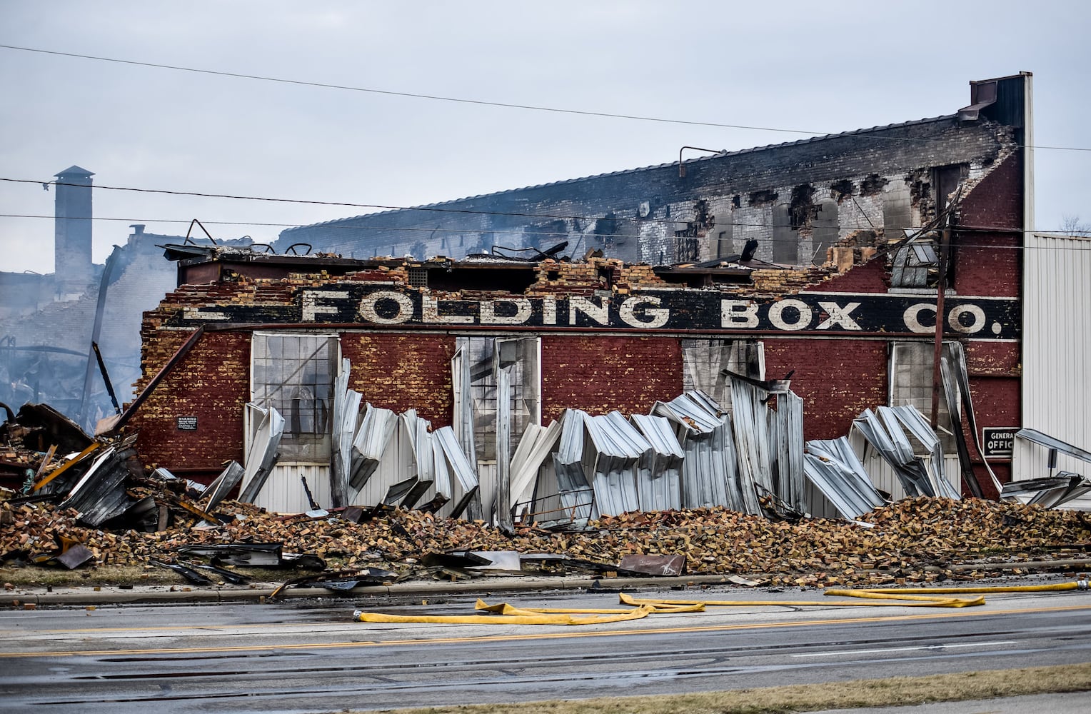 Aftermath of vacant warehouse fire in Middletown