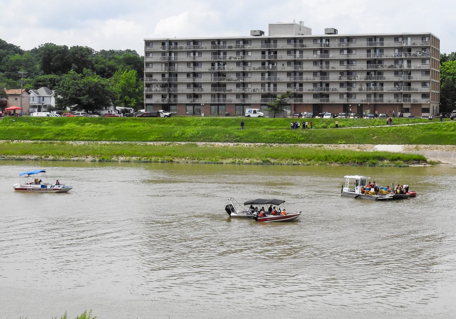 The Great Miami River has been the scene of many water rescues through the years. This was the scene in June 2018 of a search for a kayaker who went missing. NICK GRAHAM/FILE