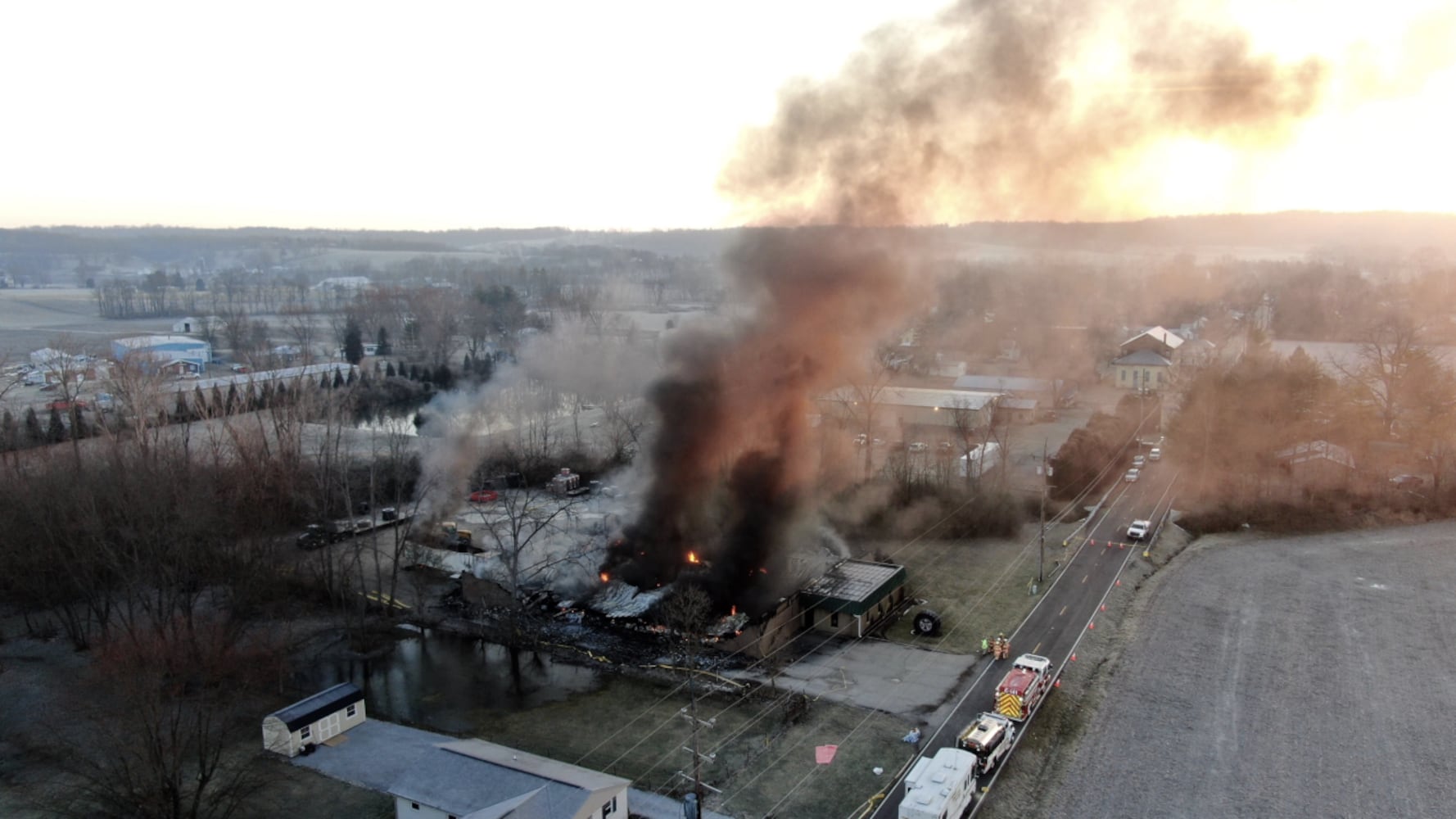 PHOTOS Massive fire at Wholesale Tire Mart in Morgan Township