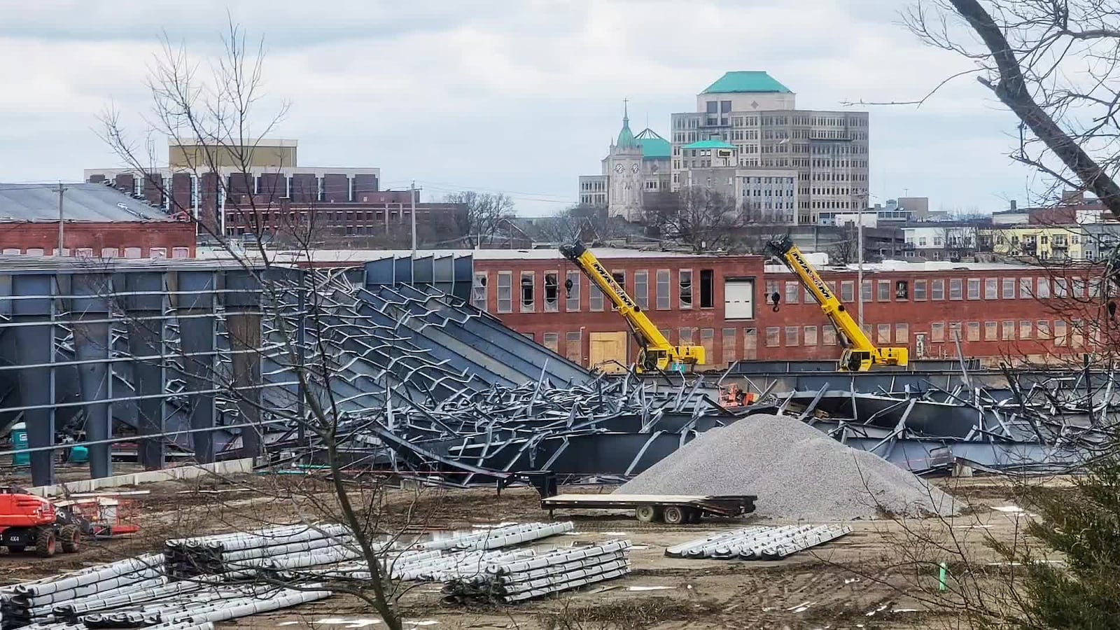 Wind damages Spooky Nook sports complex building under construction in Hamilton