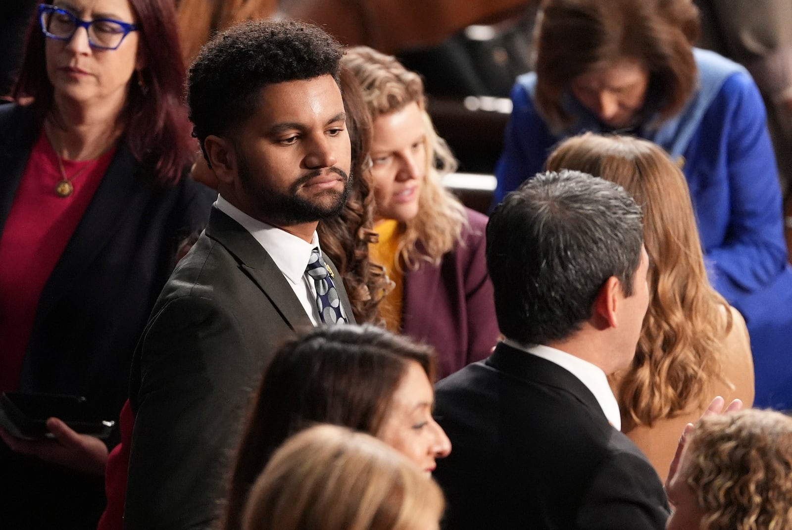 Rep. Maxwell Frost, D-Fla., is pictured as the House of Representatives meets to elect a speaker and convene the new 119th Congress at the Capitol in Washington, Friday, Jan. 3, 2025. (AP Photo/Jacquelyn Martin)