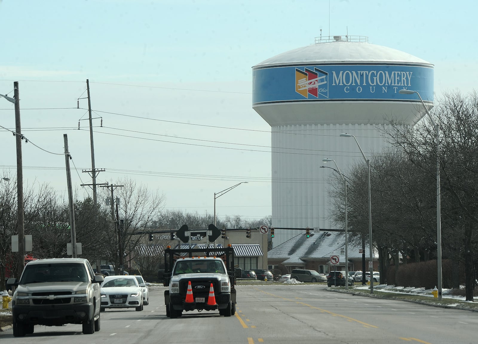 The Montgomery County water tower on Wilmington Pike. MARSHALL GORBY\STAFF