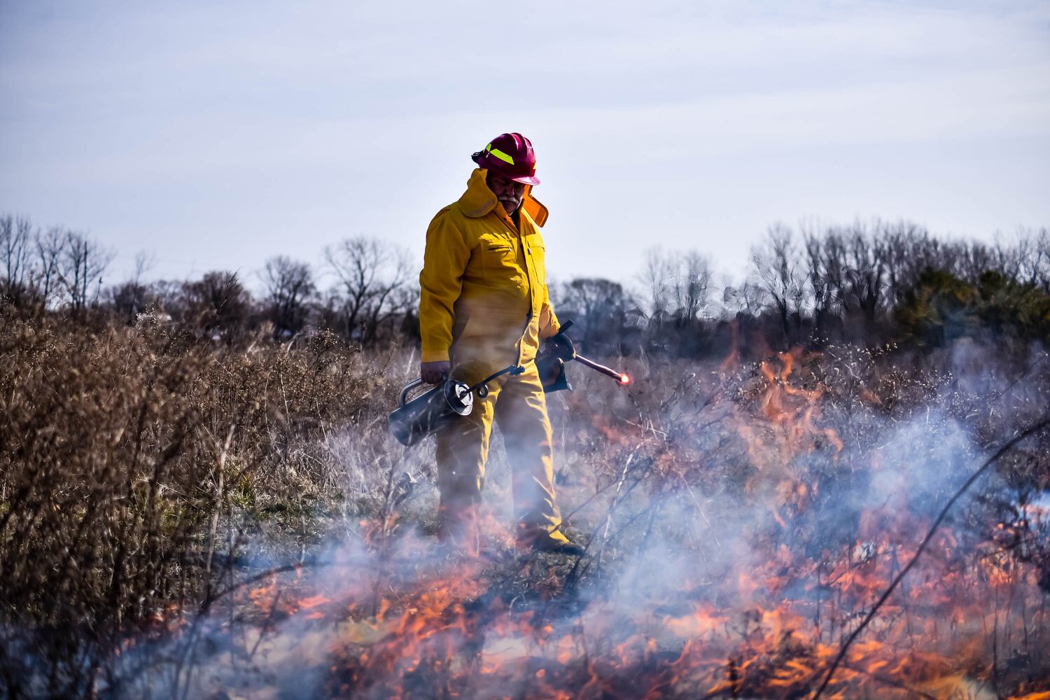 Controlled burns at Riverside Natural Area in Hamilton