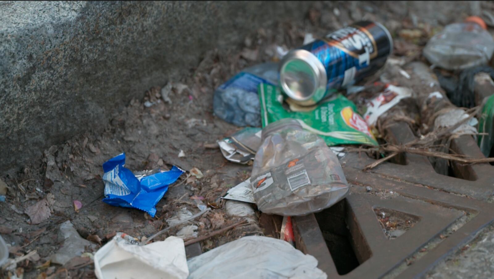 Residents complain about trash outside the St. Francis Seraph Church in north Over-the-Rhine. RAY PFEFFER/WCPO