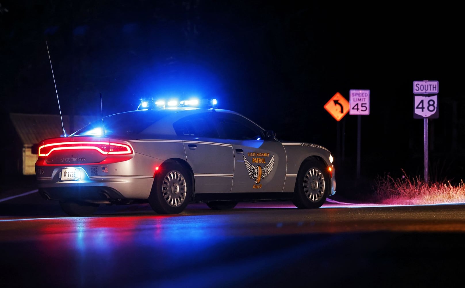 Highway troopers block SR 48 after Clearcreek Twp. officer shot