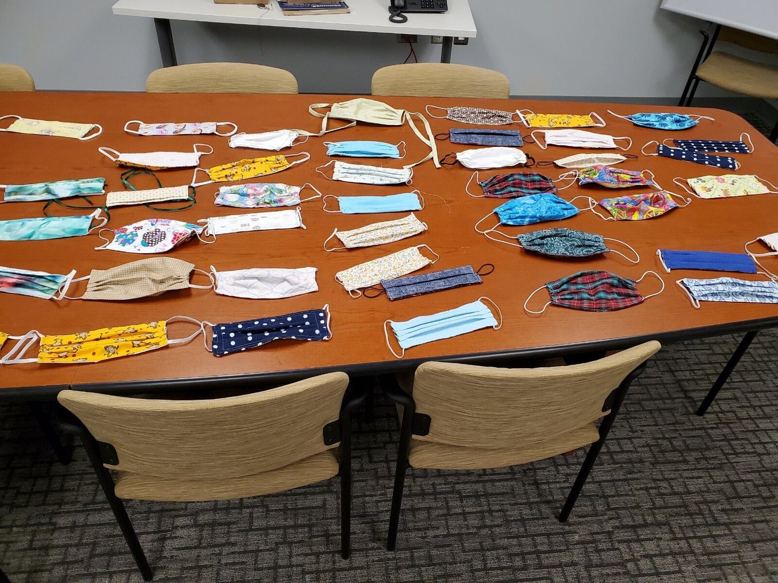 The Montgomery County Board of Elections received hand-made face masks from the Public Health-Dayton and Montgomery County on Wednesday. The masks will help protect workers from the coronavirus.