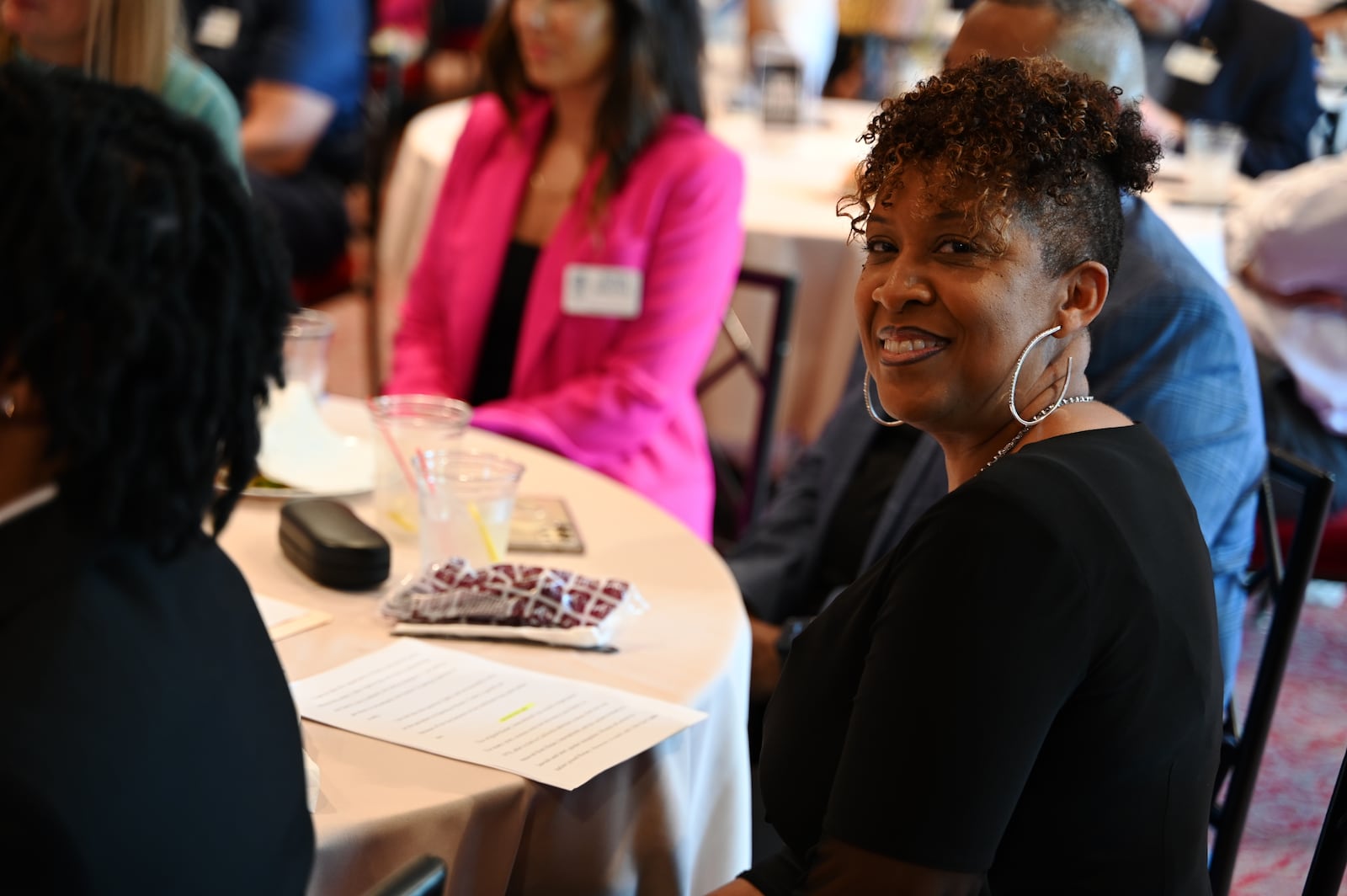 Flora Butler became the first African-American woman to be the president of the Hamilton Rotary Club, which began in 1919. Pictured is Butler at the installment ceremony on Thursday, June 20, 2024, at the Fitton Center for Creative and Performing Arts in Hamilton, Ohio. MICHAEL D. PITMAN/STAFF