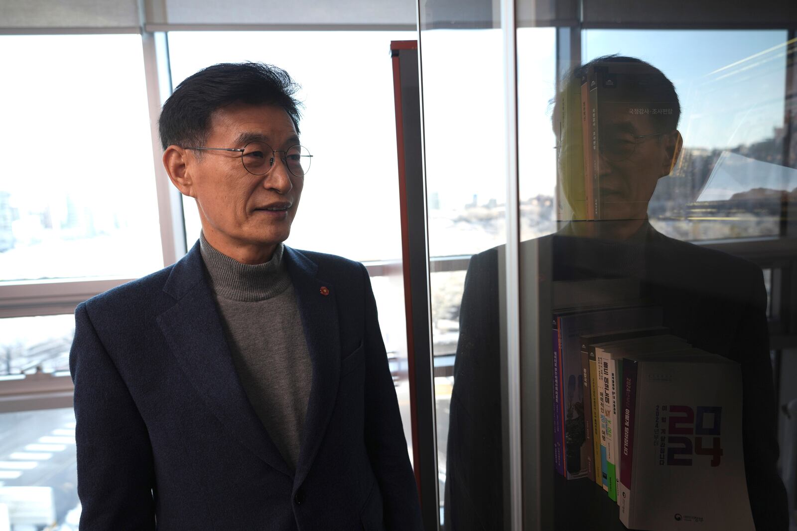 South Korean National Assembly member Moon Dae-Lim poses for a photo at his office of the National Assembly in Seoul, South Korea, Wednesday, Nov. 27, 2024. (AP Photo/Lee Jin-man)