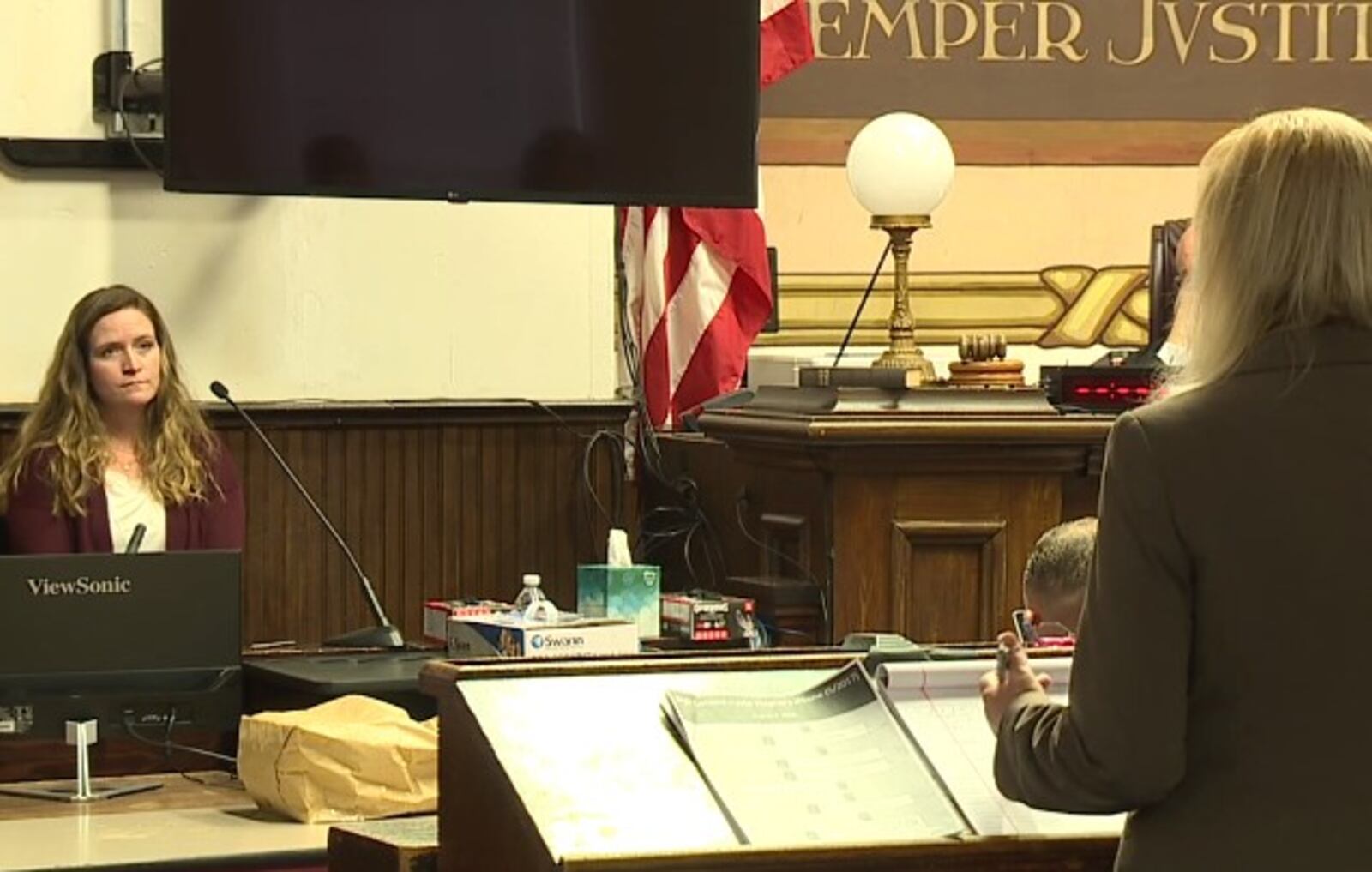 Bureau of Criminal Investigation Analyst Julia Eveslage is on the stand in the Pike County murder trial of George Wagner IV on Wed., Oct. 12, 2022. CONTRIBUTED