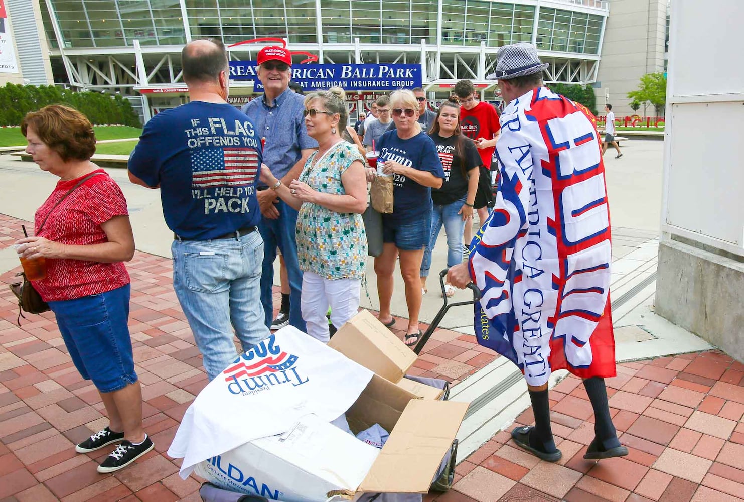 PHOTOS Crowd arrives for President Donald Trump rally in Cincinnati