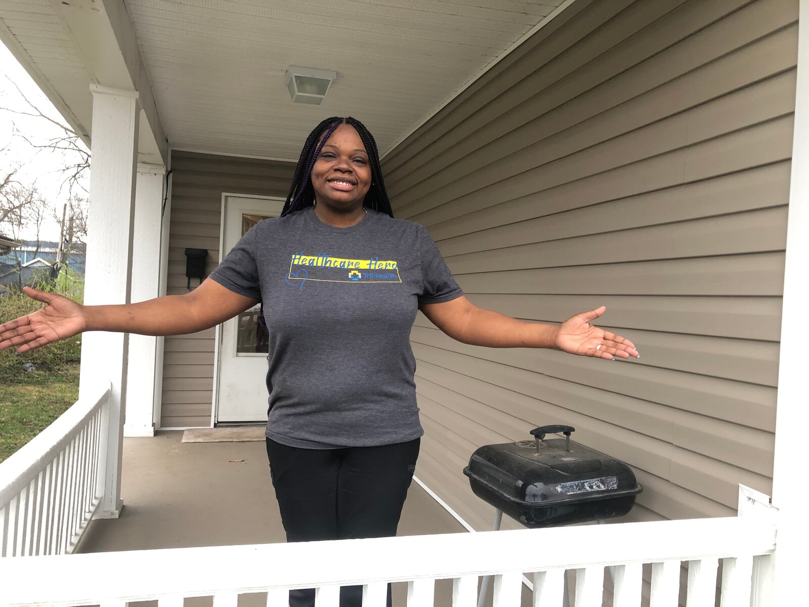 Adriane Carruth, who once was homeless, recently closed on a house in Middletown where she lives with her husband and two children. RICK McCRABB/STAFF