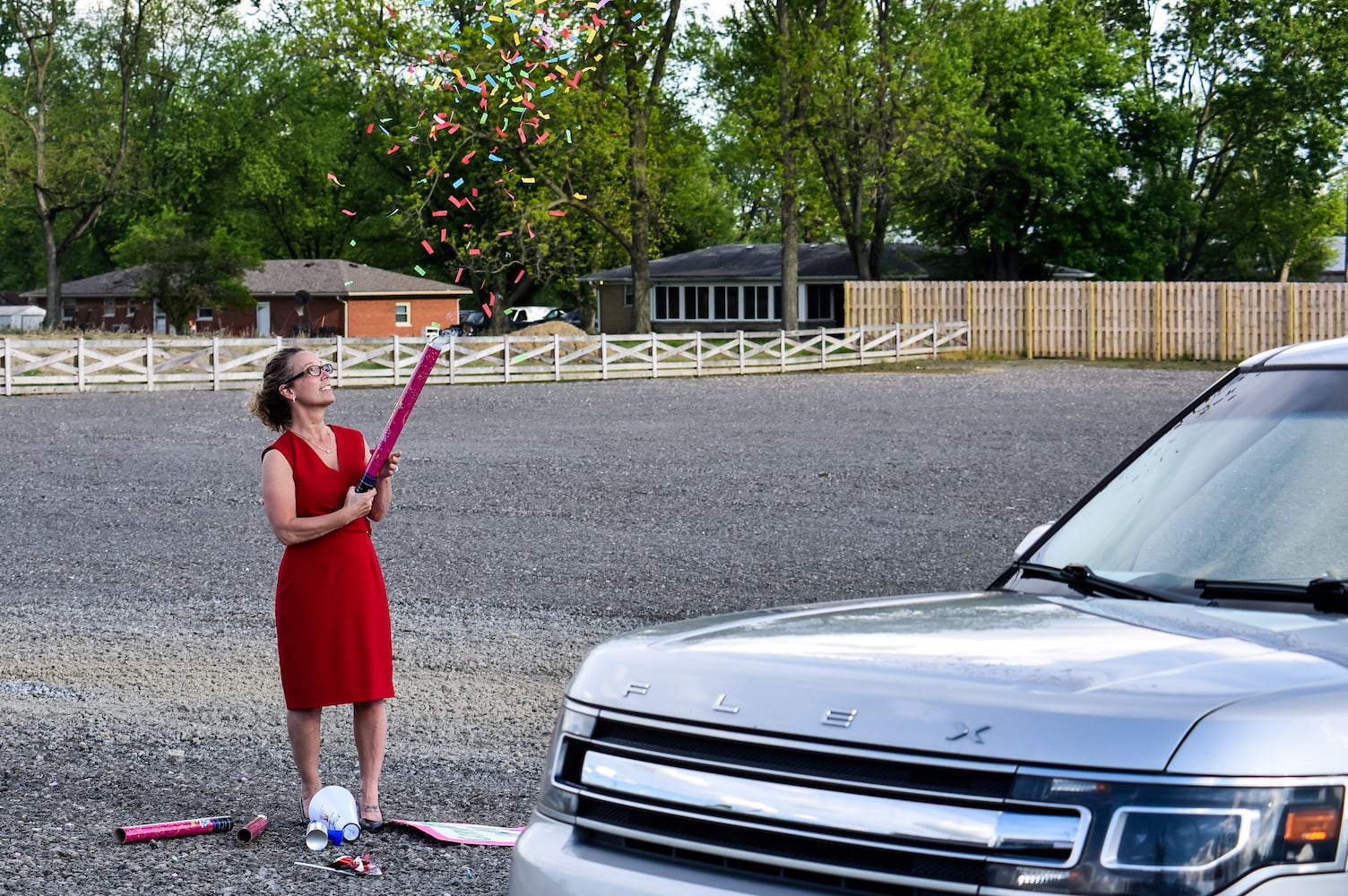 Madison High School drive-thru graduation ceremony at Land of Illusion