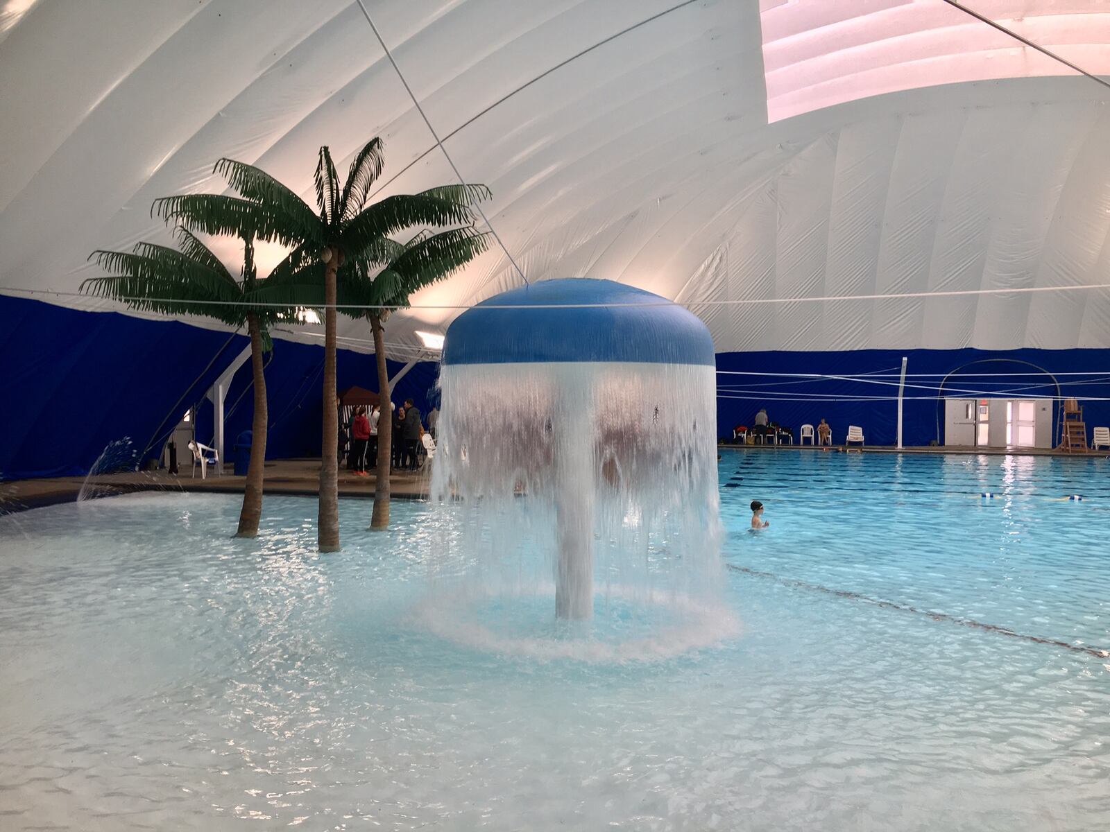 It may be the coldest so far this winter outside but inside Liberty Township’s Lakota YMCA giant, new pool dome it’s a balmy 84 degrees. The pressurized, 25,000-square-foot bubble is the largest in Butler County and has now doubled the water capacity offerings of the YMCA for year around fun.