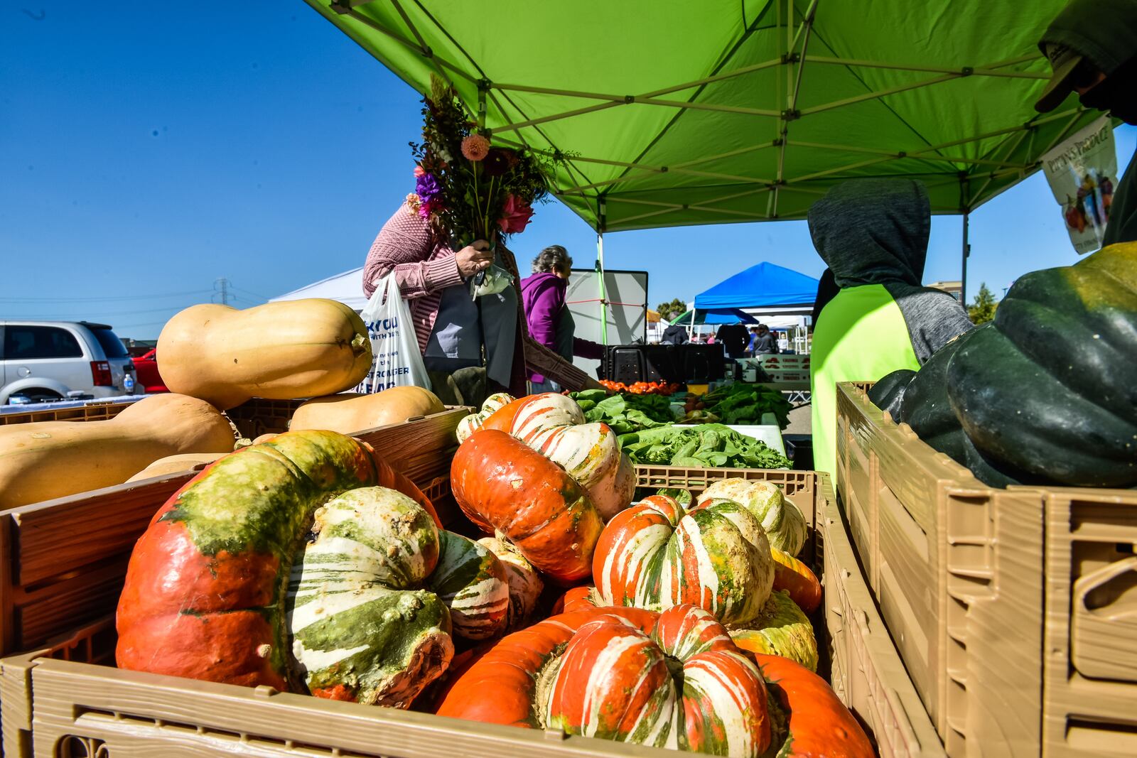 The West Chester Farmer's Market runs through October on Saturdays at The Square at Union Centre in West Chester Township with a variety of farm fresh vegetables, fresh made breads and snacks, soaps, jewelry, crafts, flowers and more. NICK GRAHAM / STAFF