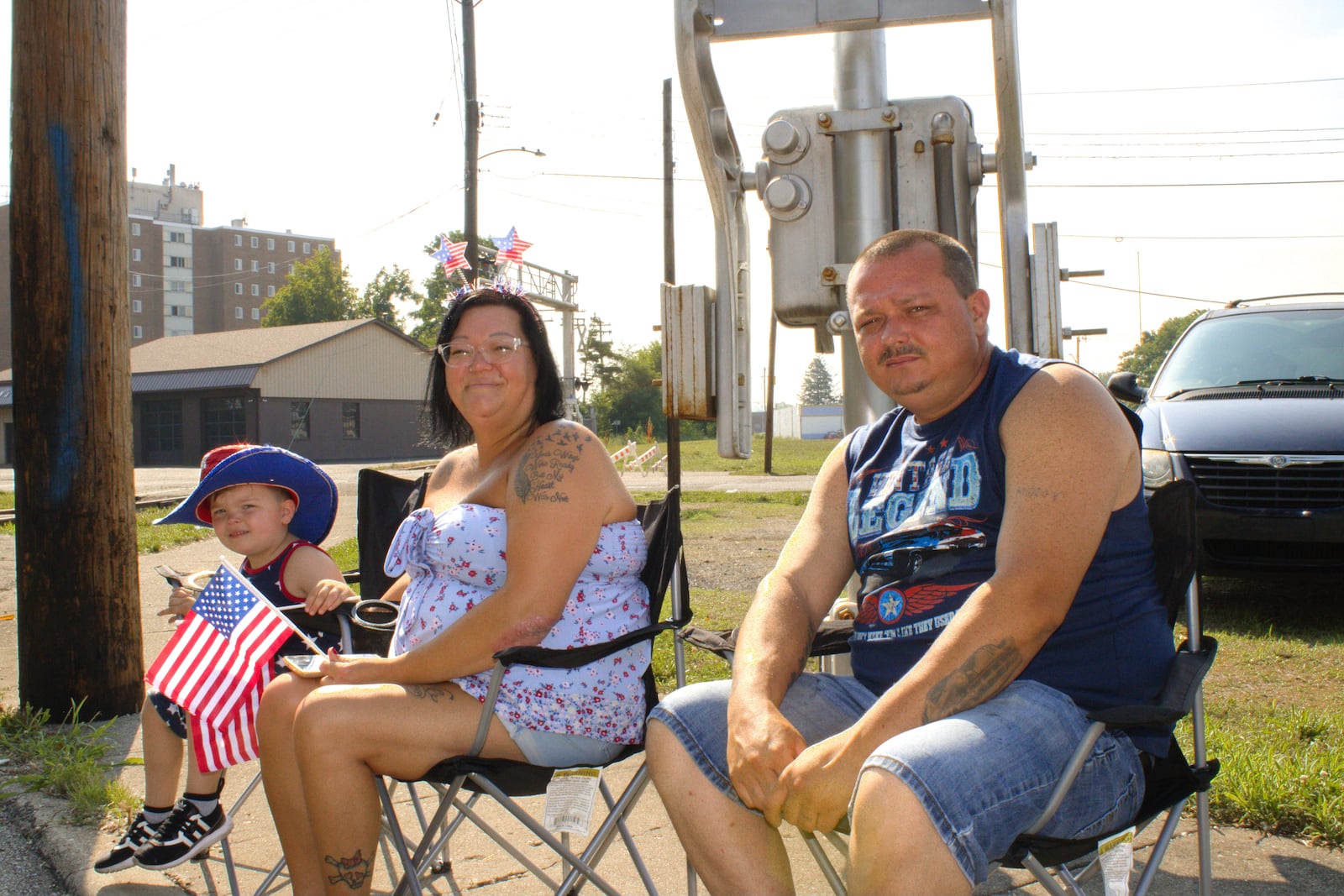 Marcy, Mason and Oliver Byrd wore their best red, white and blue for the Middletown Independence Day Parade