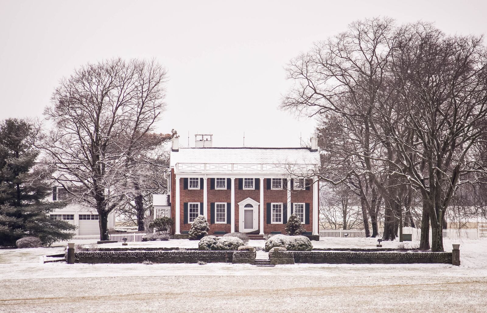 Snow coats the ground at the Old Home Farm, the birthplace of James M. Cox (1870-1957), the 46th and 48th Governor of Ohio, Thursday, Feb. 13, 2020 in Wayne Township in Butler County. NICK GRAHAM / STAFF