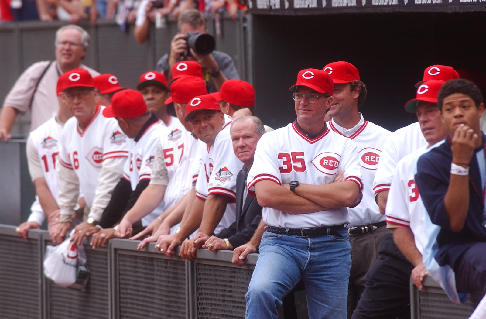 Scenes from the final game at Riverfront Stadium, also known as Cinergy Field, played on Sept. 22, 2002. The Reds lost 4–3 to the Philadelphia Phillies before a crowd of 40,964. GREG LYNCH / STAFF