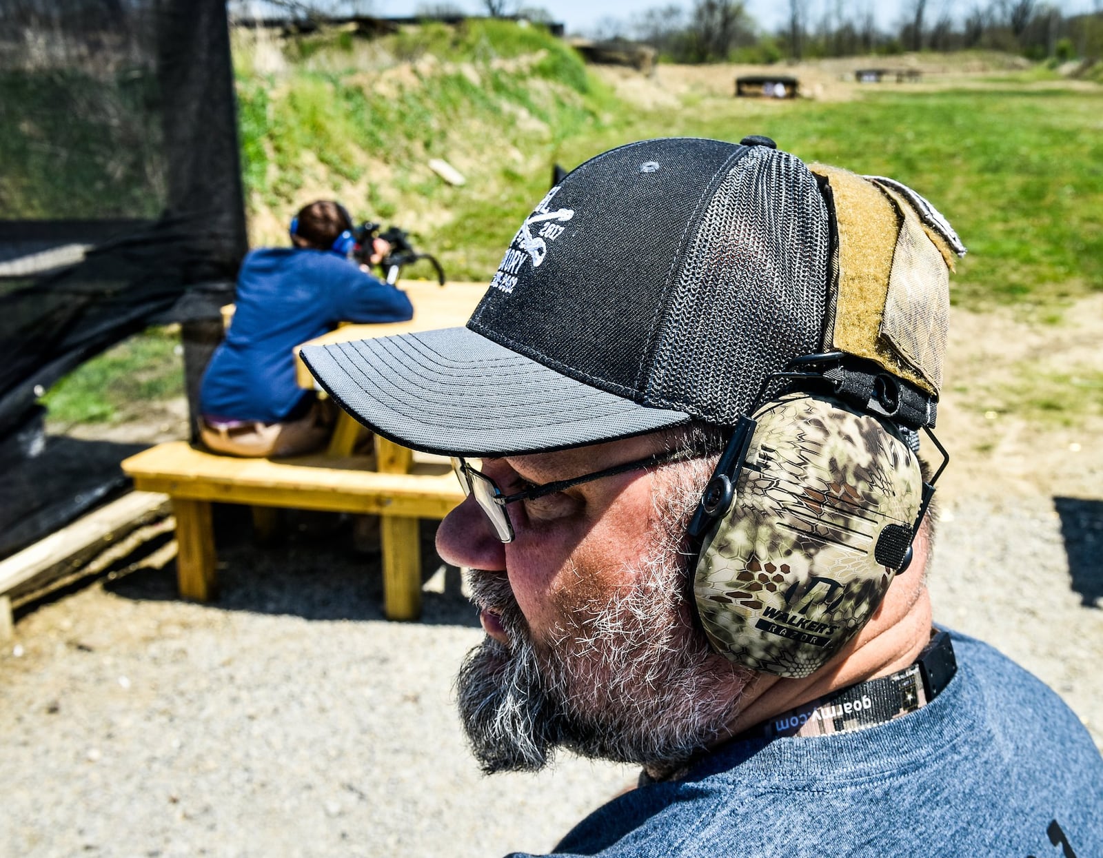 Doug Cavin, range manager at Lake Bailee Recreational Park and Gun Range in St. Clair Twp., oversees a shooting range session. 