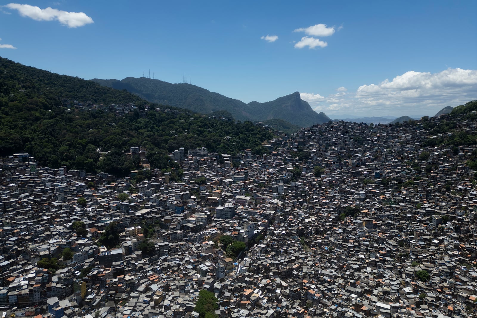 Homes crowd the Rocinha favela in Rio de Janeiro, Wednesday, Nov. 6, 2024. (AP Photo/Bruna Prado)