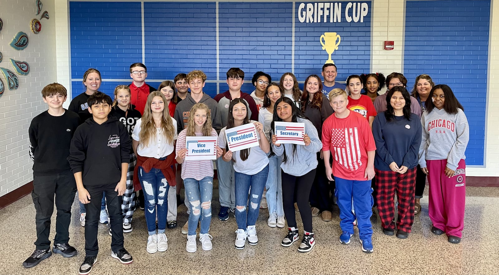 The 7th and 8th grades at Garfield Middle School held elections for president, vice president and secretary for the school's student council. This is the first time the school's held elections for any position, and nearly the entire school was involved in some form in the election process. Students elected were Parker Hammond for vice president, Samantha Perez for president, and Jamie Matias Perez for secretary. PROVIDED