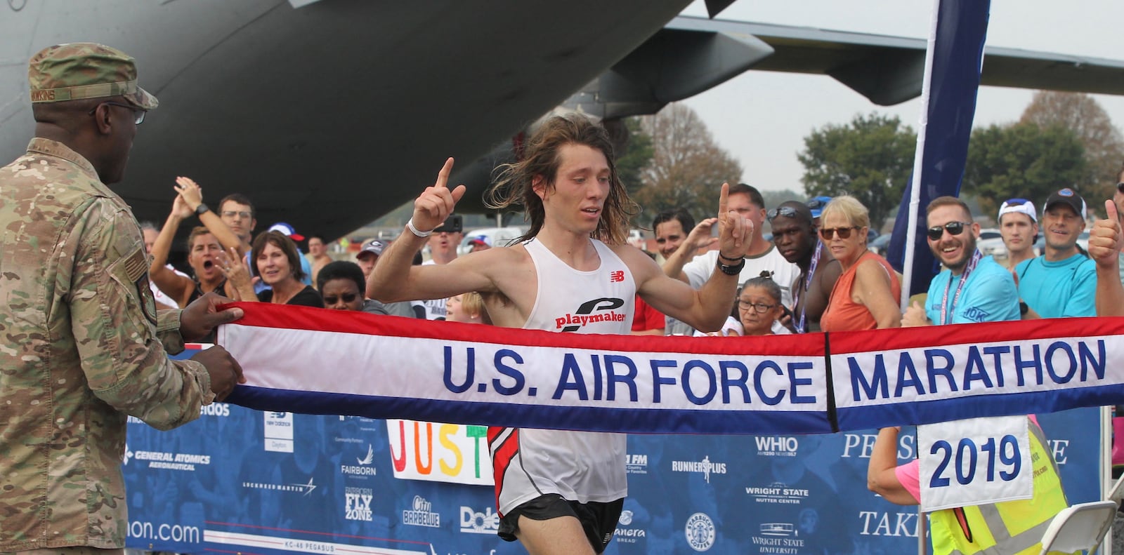 Juris Silenieks wins the Air Force Marathon on Saturday, Sept. 21, 2019, at Wright-Patterson Air Force Base.