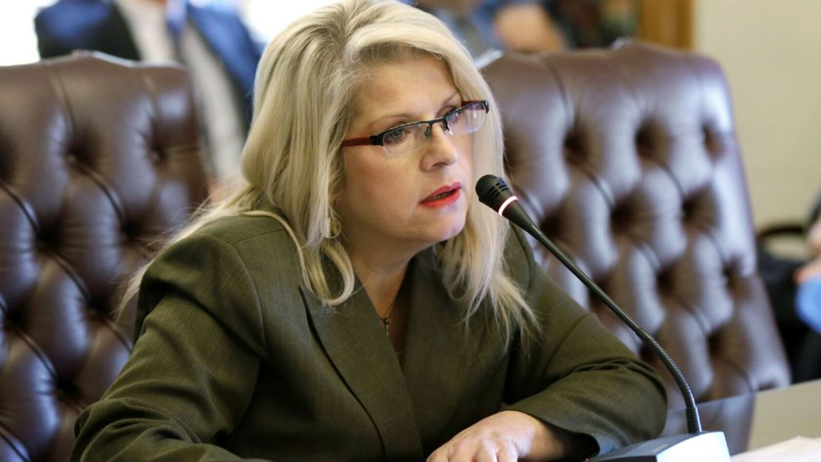 Then-Arkansas state Sen. Linda Collins-Smith, R-Pocahontas, is seen in a January 2015 photo. A close friend and former campaign aide, Rebecca O'Donnell, is charged with murder in Collins-Smith's May 28, 2019, stabbing death. She has also been charged with trying to have Collins-Smith's former husband, his wife, a judge and a prosecutor killed from her jail cell.