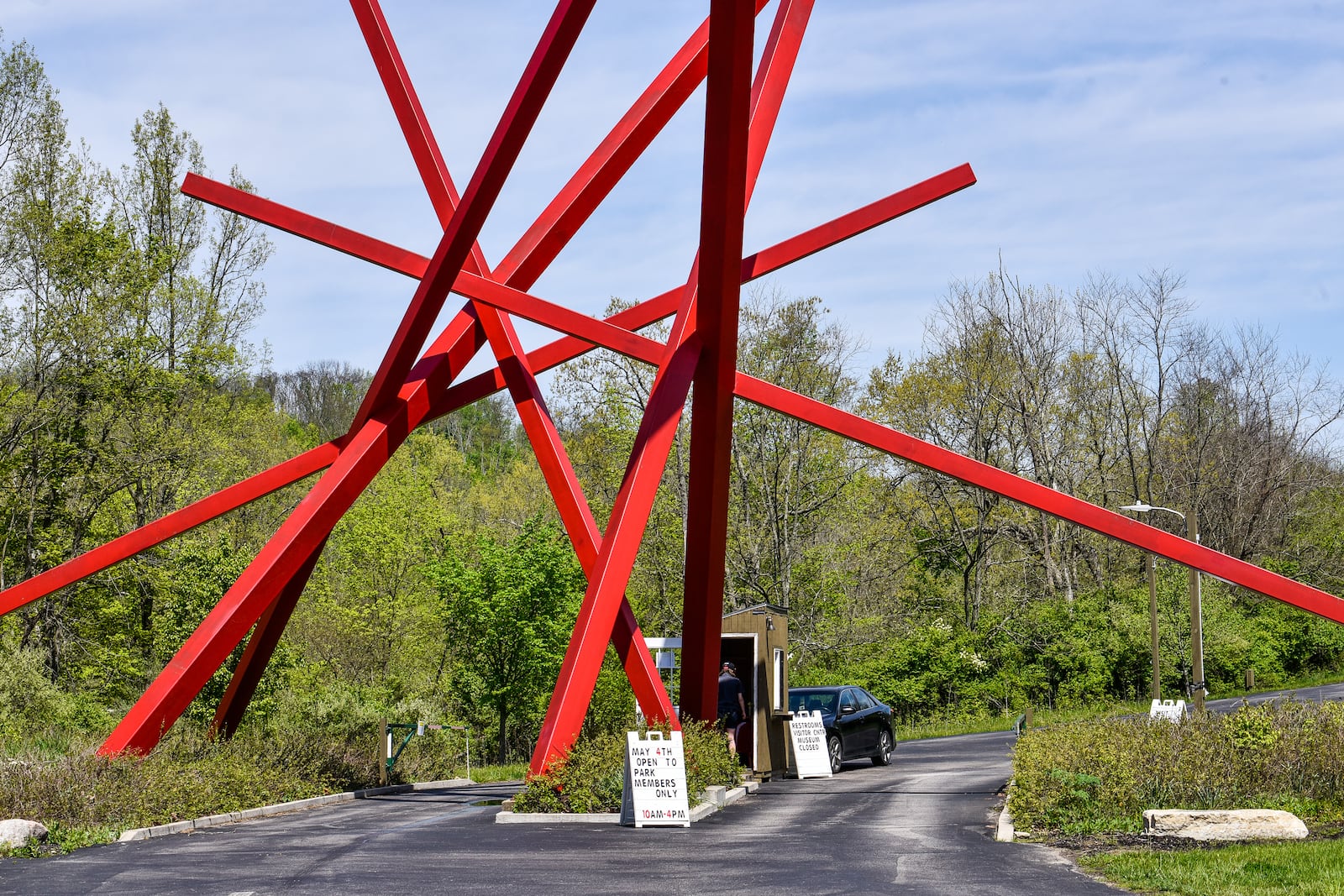 Pyramid Hill Sculpture Park has reopened for members only Monday, May 4 after being closed for a while due to the coronavirus pandemic. The museum, welcome center and restrooms remain closed and guidelines are in place for social distancing by visitors. NICK GRAHAM / STAFF