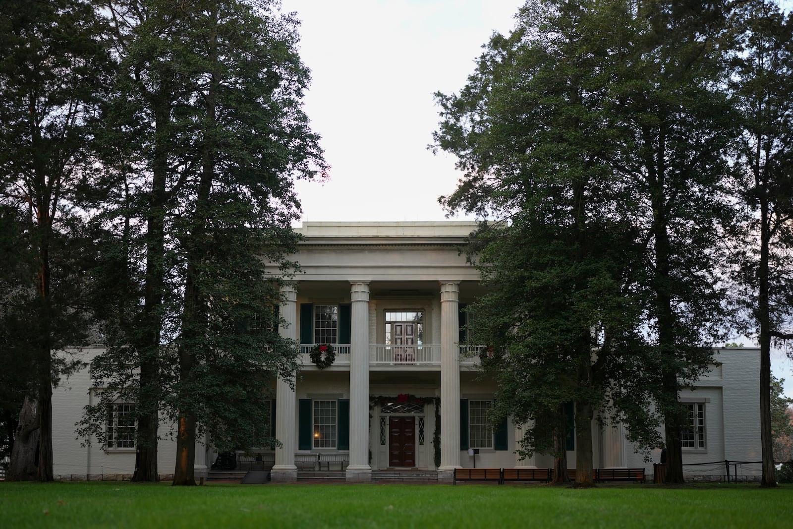 A view of The Hermitage, the home of former President Andrew Jackson is seen Monday, Dec. 9, 2024, in Nashville, Tenn. A cemetery has been discovered on the property which was the burial site for dozens of enslaved people. (AP Photo/George Walker IV)