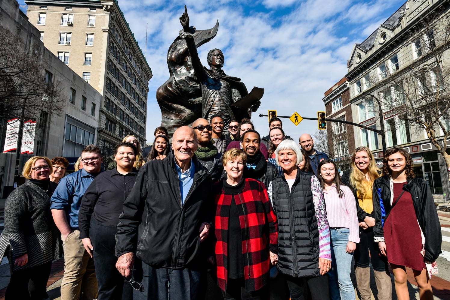 PHOTOS: Downtown Hamilton celebrates ‘Hamilton’ musical actors’ visit to Alexander Hamilton statue