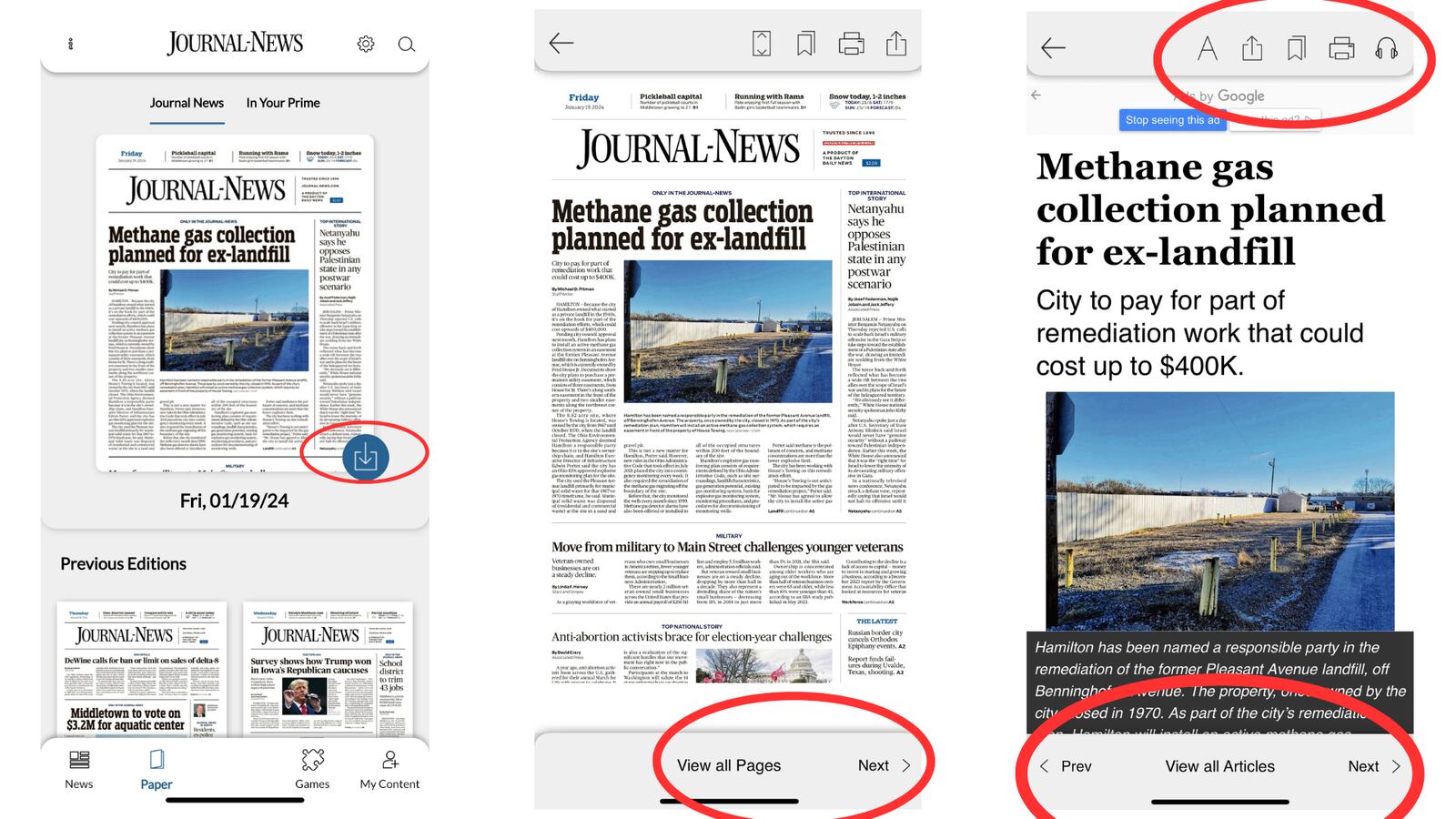 Use the easy navigation in your ePaper app to navigate the digital edition of your newspaper.