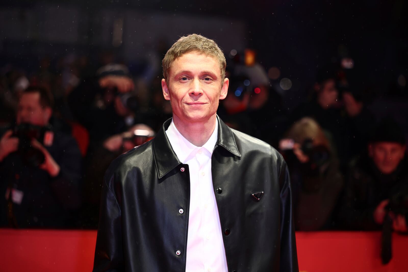 Actor Matthias Schweighoefer poses for photographers upon arrival at the opening of the International Film Festival, Berlinale, in Berlin, Thursday, Feb. 13, 2025. (Christoph Soeder//dpa via AP)