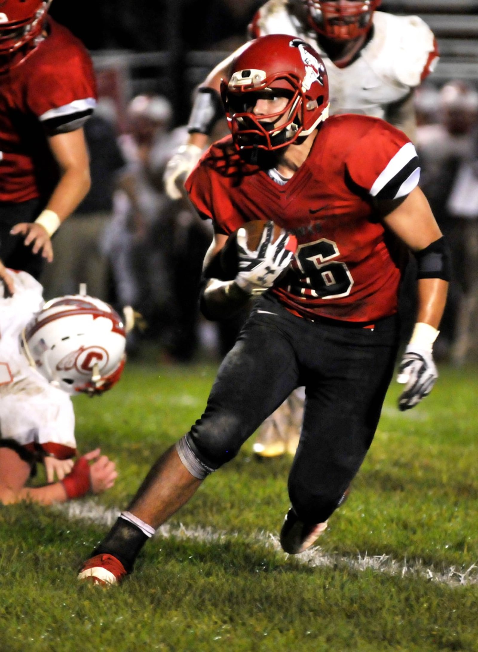 Madison’s Tyler Baumgartner looks for some running room during the second quarter of a Southwestern Buckeye League game against Carlisle on Oct. 7, 2016. The host Mohawks dropped a 21-19 decision. CONTRIBUTED PHOTO BY DAVID A. MOODIE