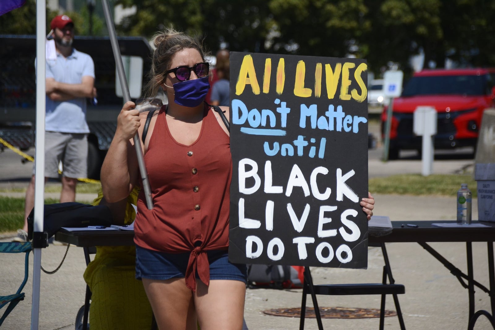 Middletown citizens, community leaders and government leaders marched together from the bus depot to One Donham Plaza on Saturday, June 20, 2020, to show they are a city united together and determined to be a leader in change. MICHAEL D. PITMAN/STAFF