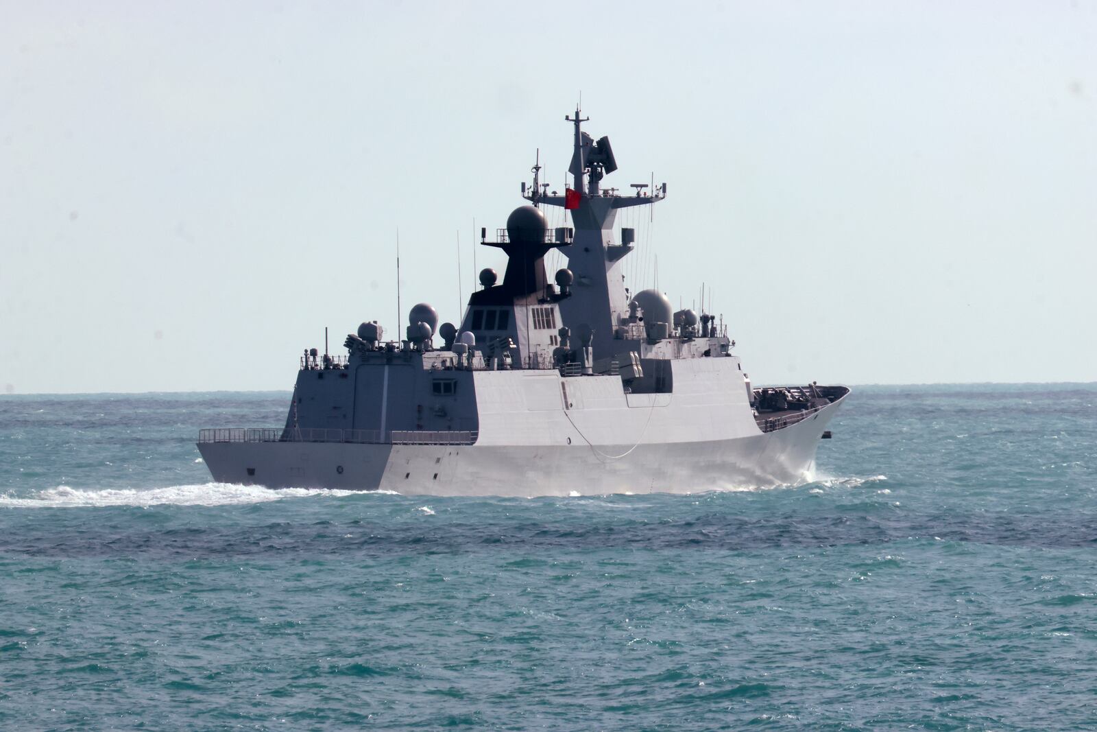 In this photo provided by the Australian Defense Force, the People's Liberation Army-Navy Jiangkai-class frigate Hengyang travels in the Torres Strait off Australia's coast, on Feb. 11, 2025. (Australian Defense Force via AP)