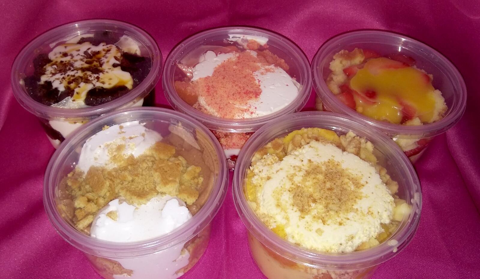 Bridgette's Cakes & Pastries owner Bridgette Rodgers launched her food truck trailer in fall of 2018. Dessert cups are pictured.