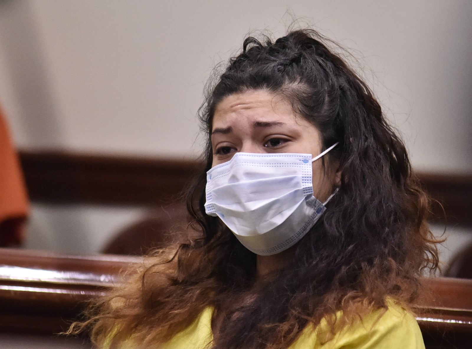 Hortencia Garcia, 26, charged with tampering with evidence, appeared in Hamilton Municipal court Wednesday, May 19, 2021. Garcia allegedly took cash from the car Mehl was allegedly driving a car that struck two young boys and killed one of them on Pleasant Ave. in Hamilton. NICK GRAHAM / STAFF