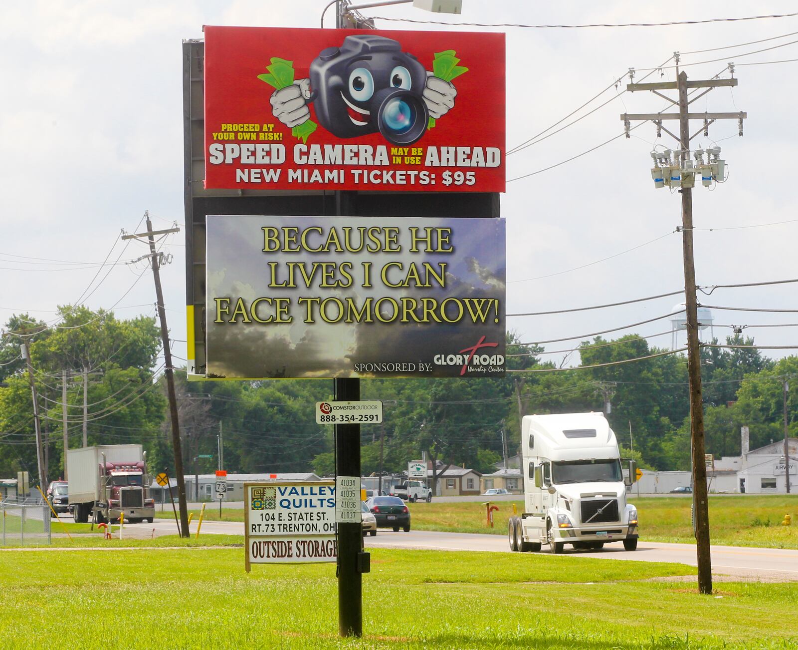 A billboard warned motorists of the speed cameras set up in New Miami in 2013. 