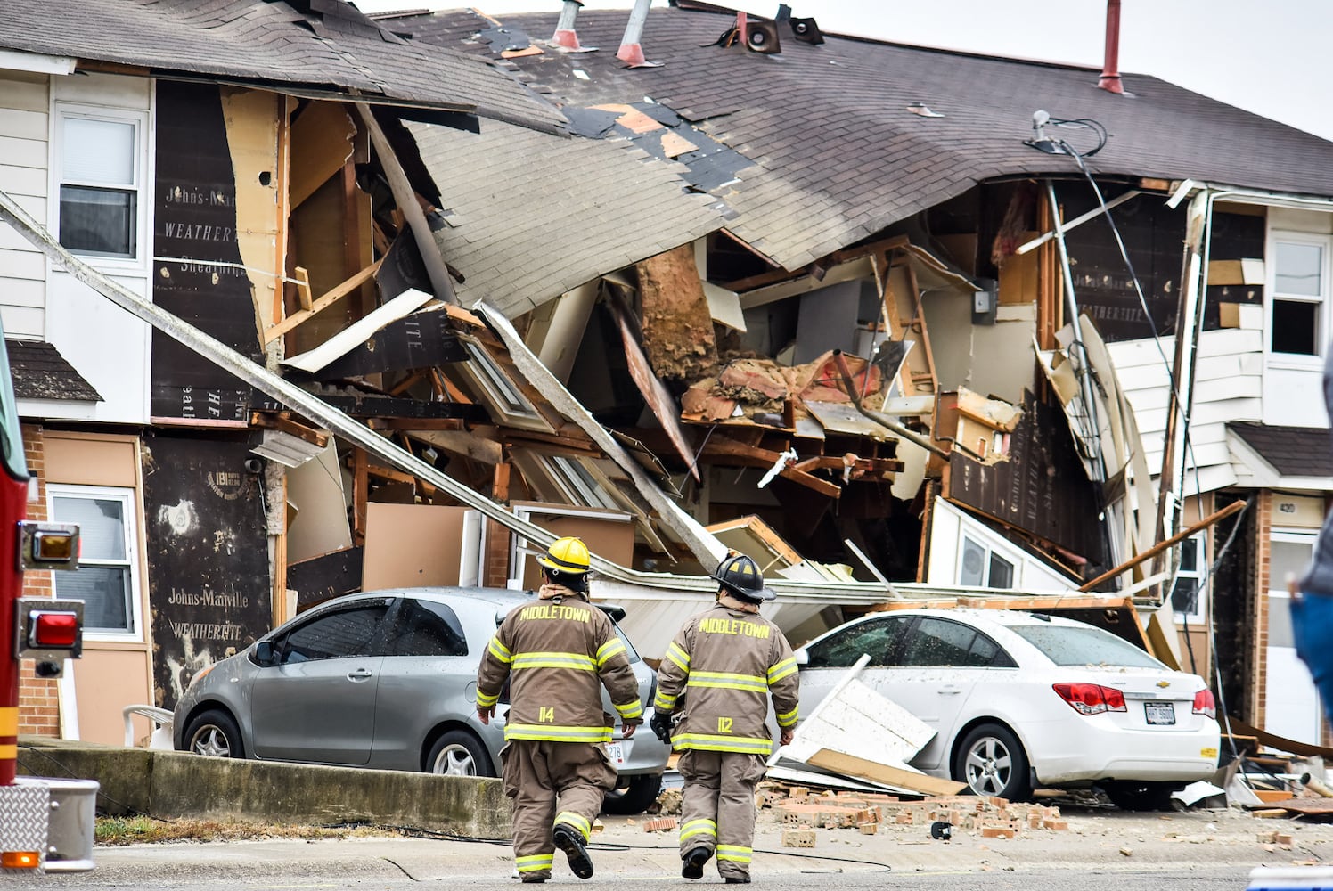 PHOTOS: Middletown apartment building collapse injures 1