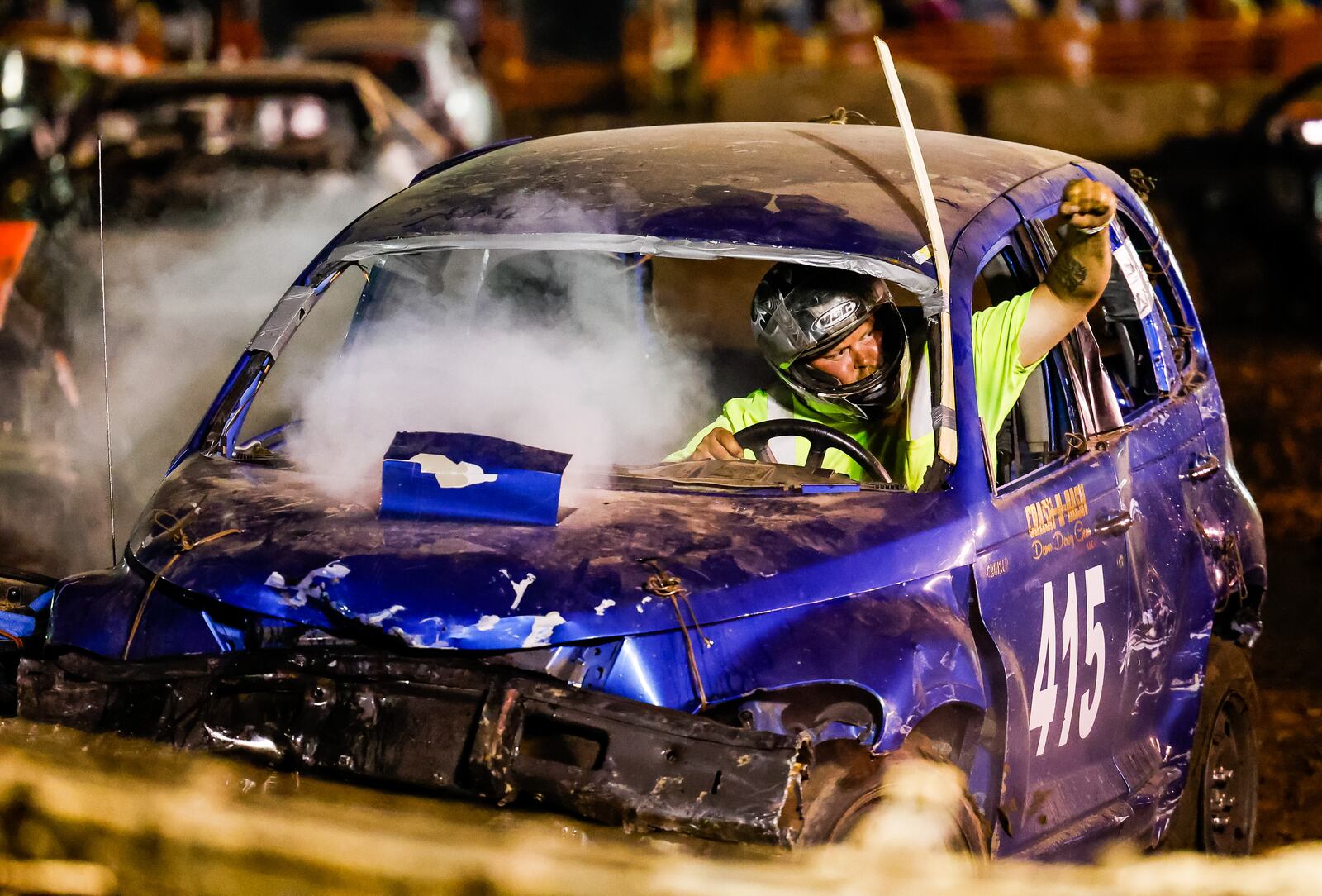 The demolition derby was held at the Butler County Fair Friday, July 30, 2021 in Hamilton. NICK GRAHAM / STAFF