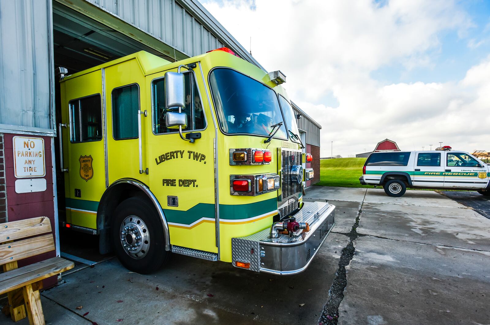 Liberty Twp. residents approve new fire levy in November to handle explosive growth. A crew with Liberty Township Fire Department responds to a call from their Yankee Road Station, the oldest of their three buildings, Wednesday, Nov. 30 in Liberty Township. NICK GRAHAM/STAFF