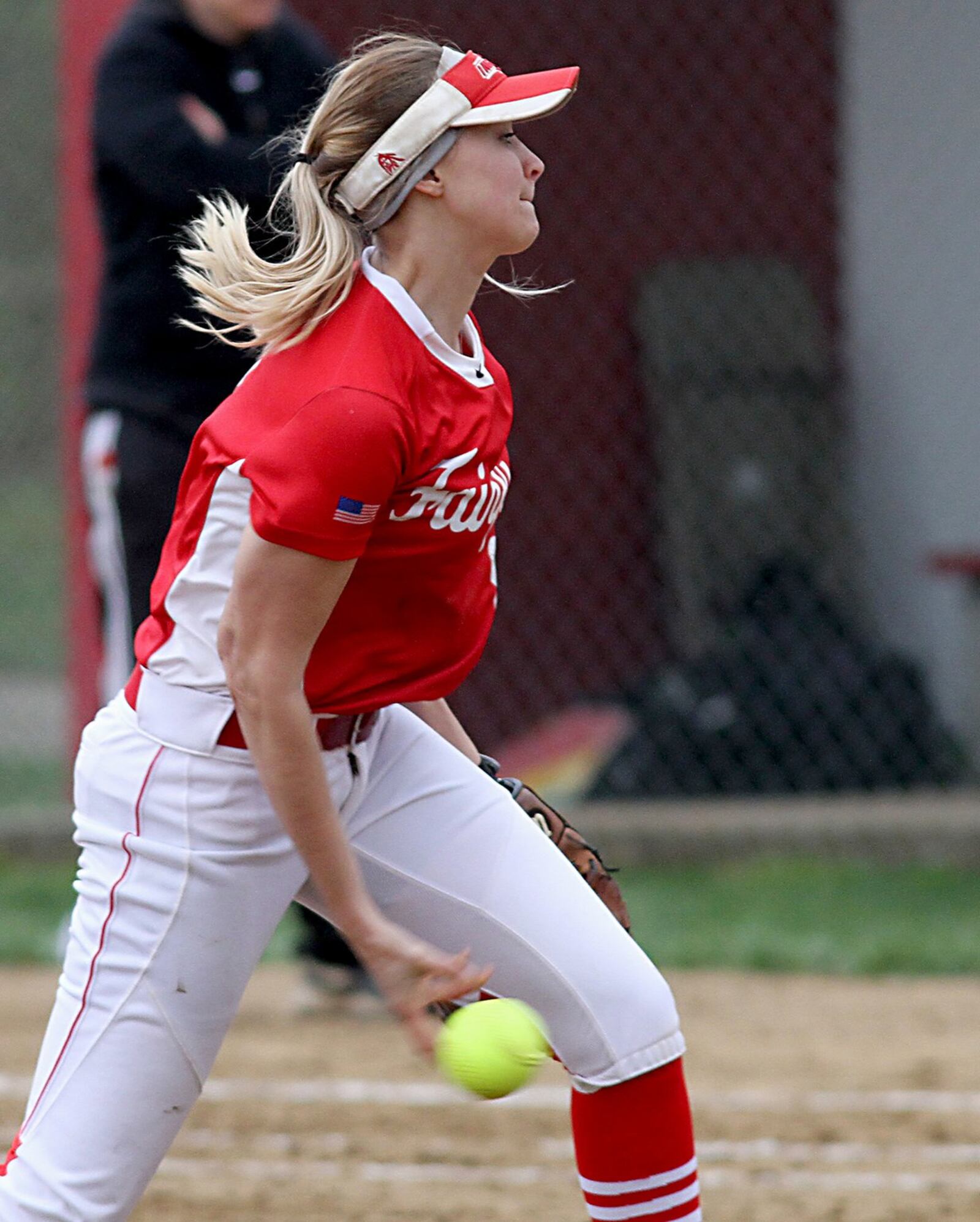 Fairfield’s Taylor Delk delivers a pitch to a Sycamore batter during Tuesday’s game at Fairfield Middle School. CONTRIBUTED PHOTO BY E.L. HUBBARD