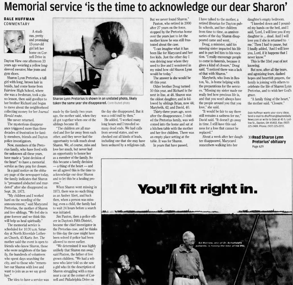 Sharon Pretorius Dayton Daily News, Journal Herald coverage