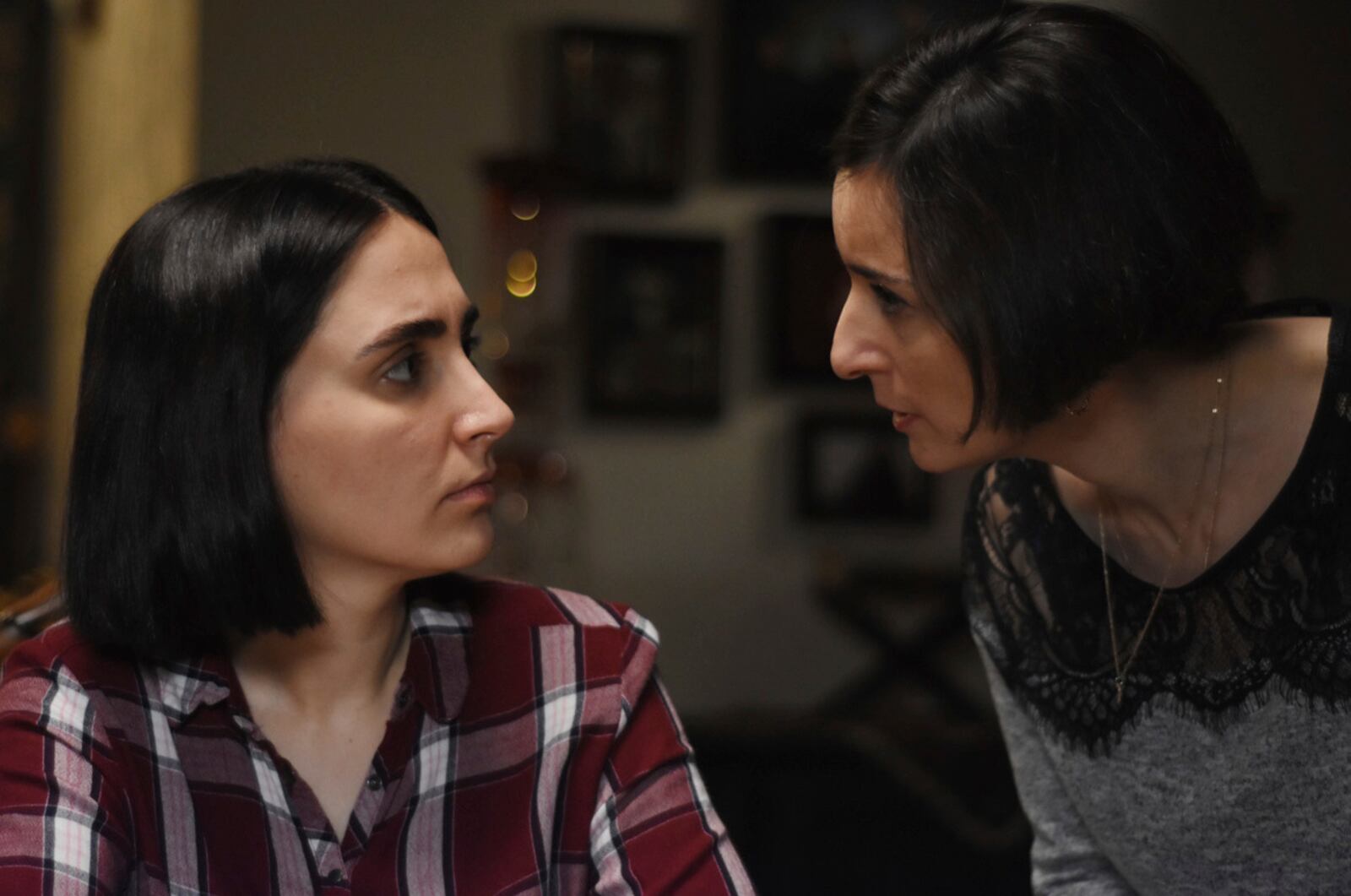 This image released by Neon shows Mahsa Rostami, left, and Soheila Golestani in a scene from "The Seed of the Sacred Fig." (Neon via AP)